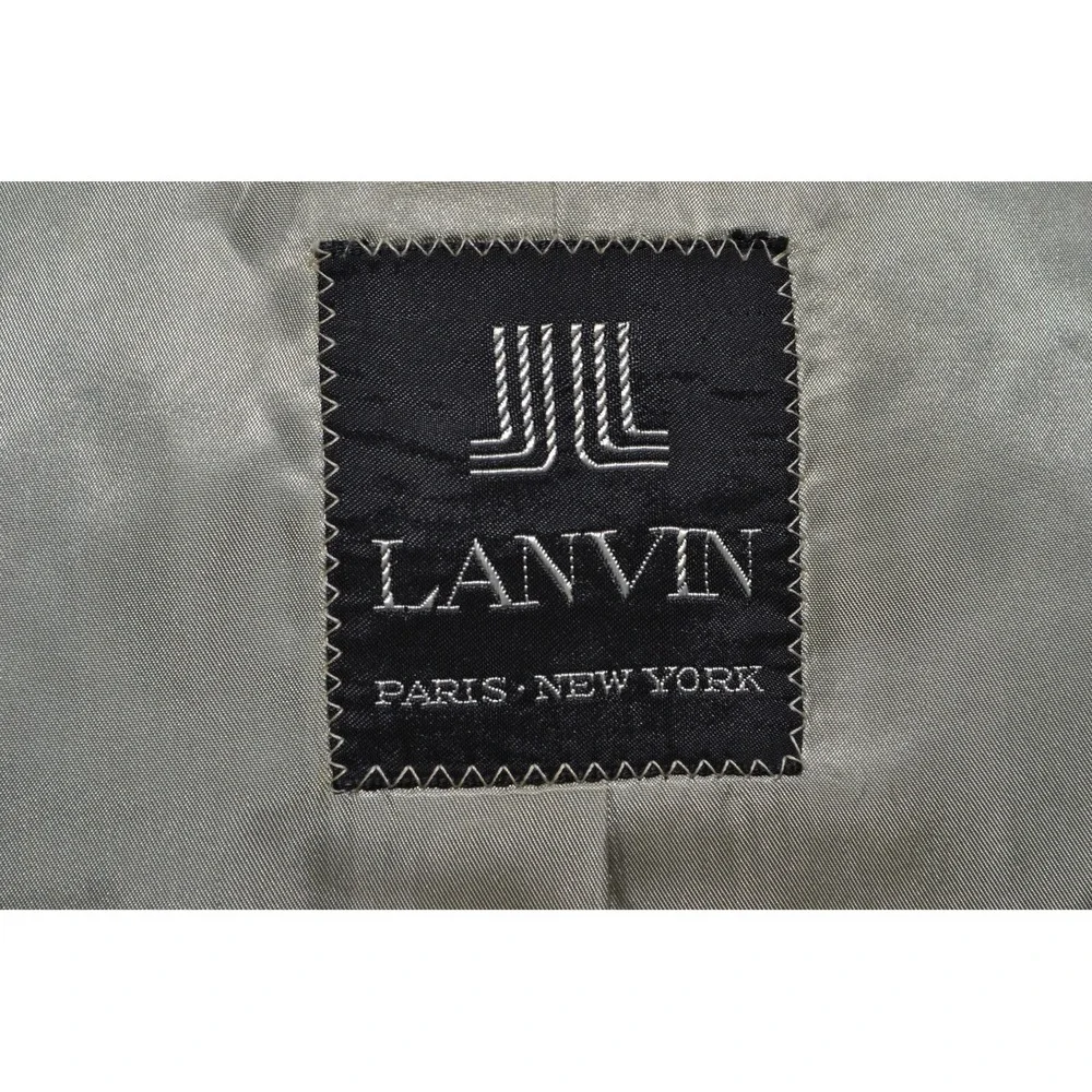 VTG Lanvin Blazer Mens 42 Gray Herringbone Scotland Camel Hair 90s Sport Coat‎